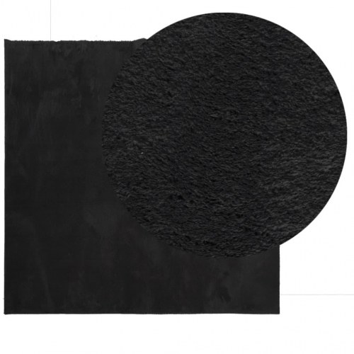 Gulvtæppe HUARTE 240×240 cm - kort luv, vaskbart, sort