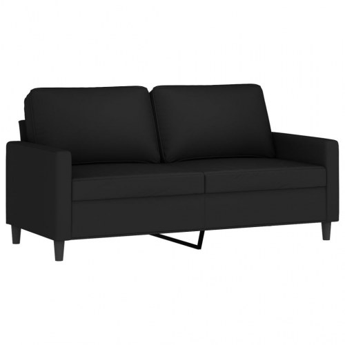2-personers sofa i fløjl - 140 cm sædebredde, sort