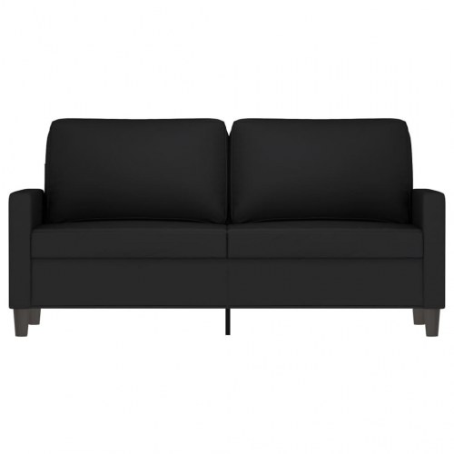 2-personers sofa i fløjl - 140 cm sædebredde, sort