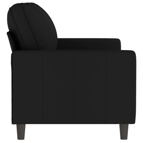 2-personers sofa i fløjl - 140 cm sædebredde, sort