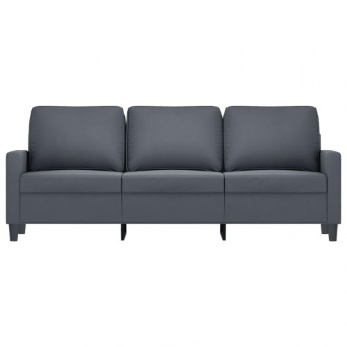 3-personers sofa i fløjl - mørkegrå, sædebredde 180 cm
