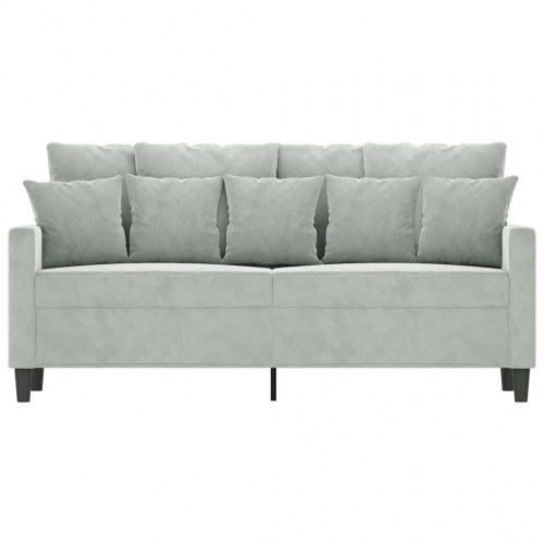 2-personers sofa i fløjl - lysegrå