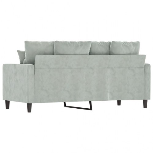 2-personers sofa i fløjl - lysegrå