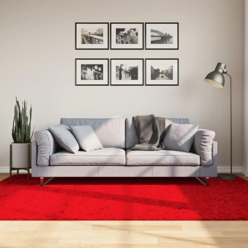 Gulvtæppe HUARTE 160×230 cm - kort luv, vaskbart, rød