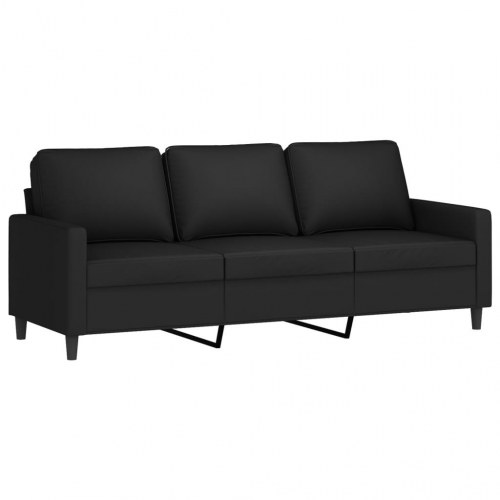 Sofasæt i velour - 2- og 3-personers, sort med hynder