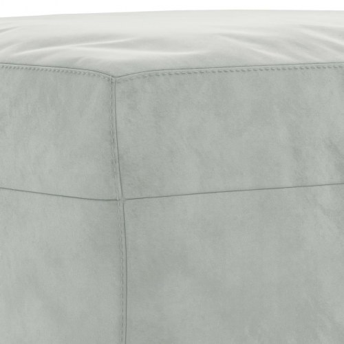 Sofasæt i velour - 3 dele med hynder, lysegrå