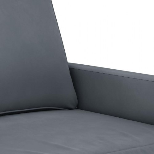 Sofasæt i velour, 3 dele med hynder - mørkegrå
