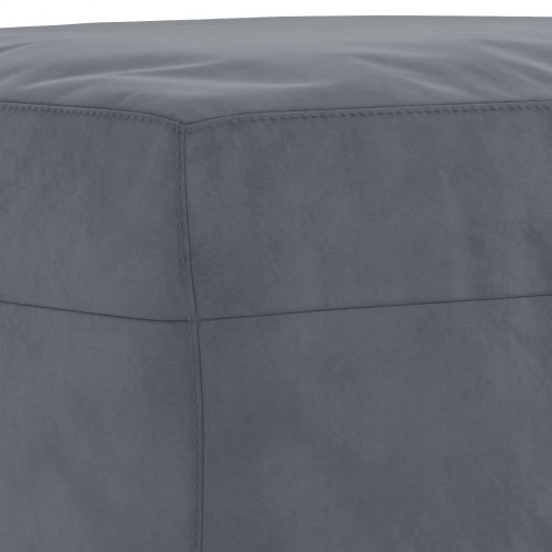 Sofasæt i velour, 3 dele med hynder - mørkegrå