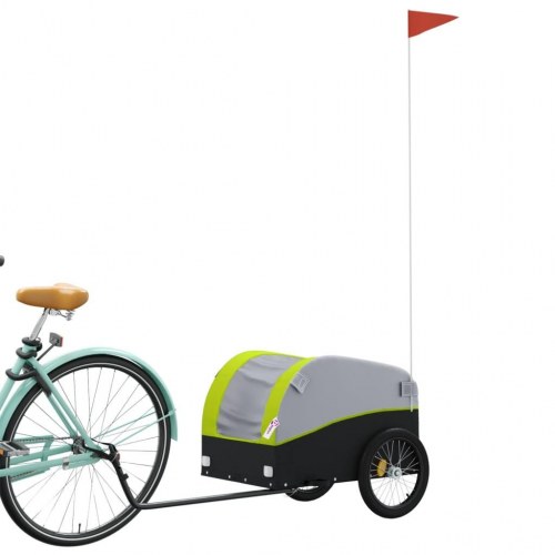 Cykelanhænger 30 kg - jern, sort/grøn