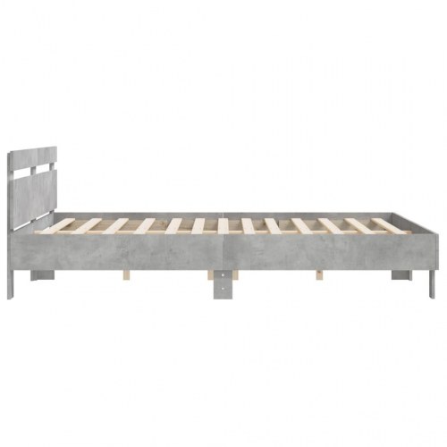 Sengeramme med sengegavl 200 x 200 cm - betongrå