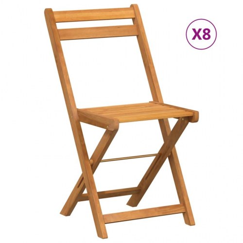 Klapstole i massivt akacietræ 8 stk. til have og terrasse