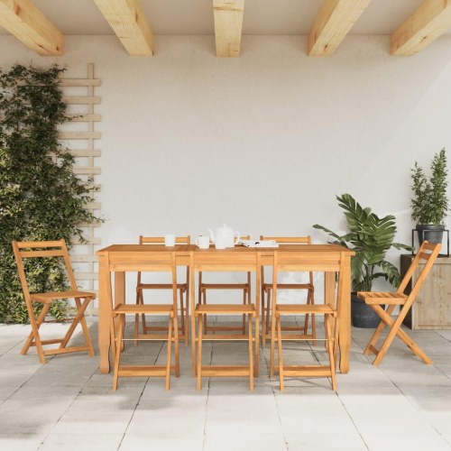 Klapstole i massivt akacietræ 8 stk. til have og terrasse