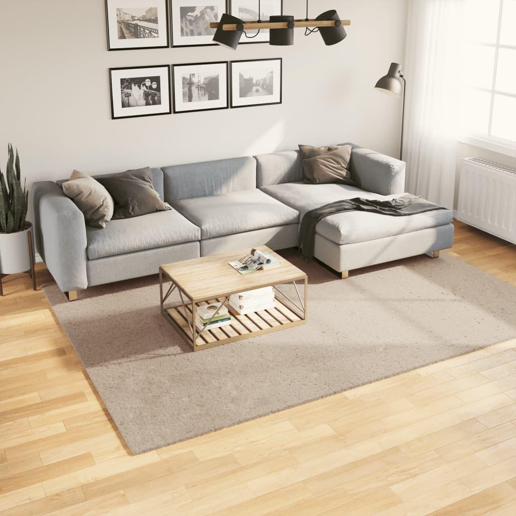 Gulvtæppe Huarte 200x280 Cm Kort Luv Og Vaskbart Sandfarvet