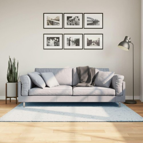 Gulvtæppe HUARTE 120x170 cm kort luv og vaskbart blå