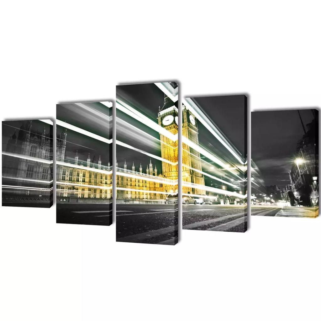 Kanvasbilledsæt London Big Ben 200 x 100 cm