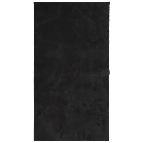 Gulvtæppe HUARTE 80 × 150 cm - kort luv, vaskbart, sort