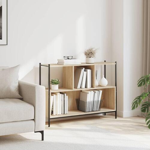 Bogreol 102x28x77,5 cm konstrueret træ sonoma-eg