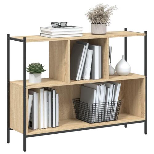 Bogreol 102x28x77,5 cm konstrueret træ sonoma-eg