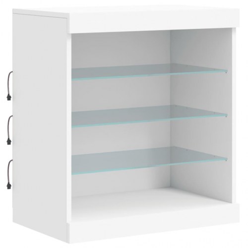 Skænk med LED-lys 181,5×37×67 cm - hvid