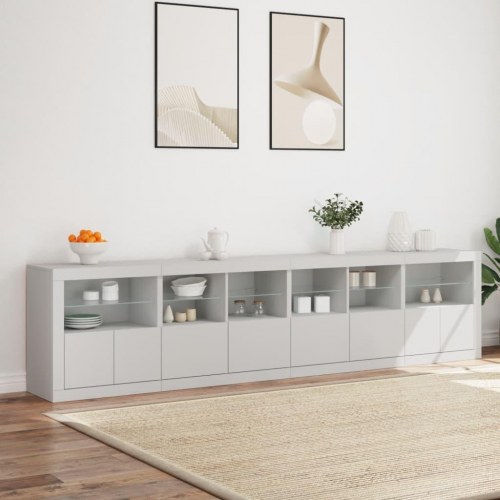 Skænk med LED-lys 283×37×67 cm - hvid
