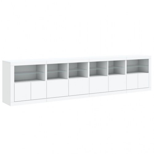 Skænk med LED-lys 283×37×67 cm - hvid