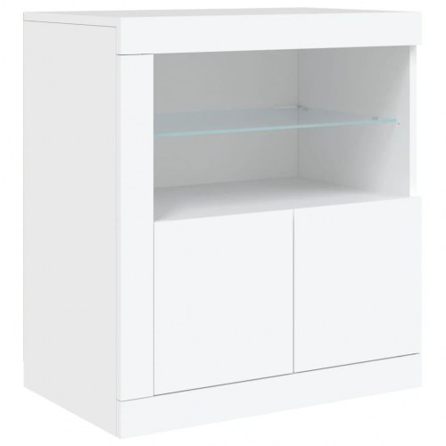 Skænk med LED-lys 283×37×67 cm - hvid