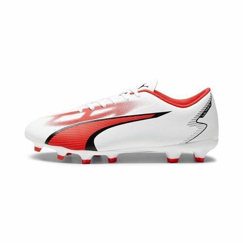 Voksen fodboldstøvler Puma Ultra Play FG/AG Hvid Rød 42.5