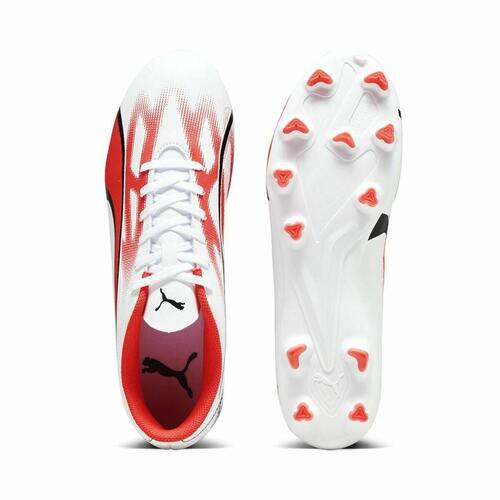 Voksen fodboldstøvler Puma Ultra Play FG/AG Hvid Rød 42.5