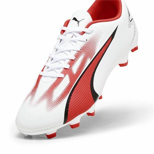 Voksen fodboldstøvler Puma Ultra Play FG/AG Hvid Rød 42.5