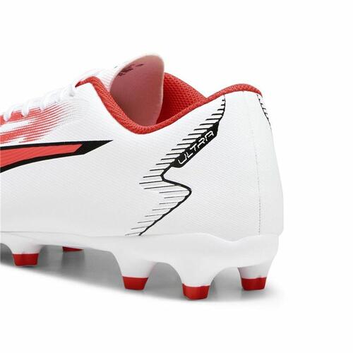 Voksen fodboldstøvler Puma Ultra Play FG/AG Hvid Rød 42.5