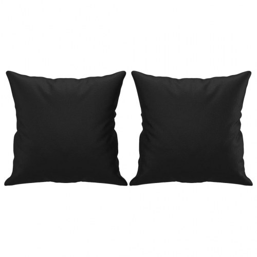 2-personers sofa i kunstlæder med pyntepuder - sort, sædebredde 140 cm