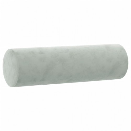 2-personers sofa i velour med pyntepuder, 140 cm - lysegrå