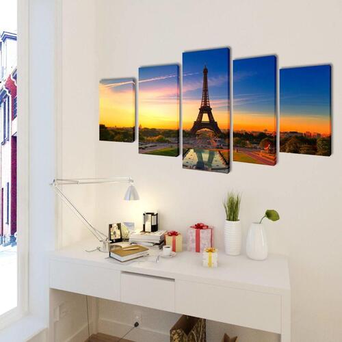 Kanvasbilledsæt Eiffeltårnet 200 x 100 cm