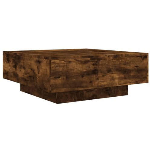 Sofabord 80×80×31 cm i konstrueret træ - røget egetræ