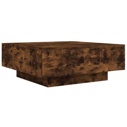 Sofabord 80×80×31 cm i konstrueret træ - røget egetræ