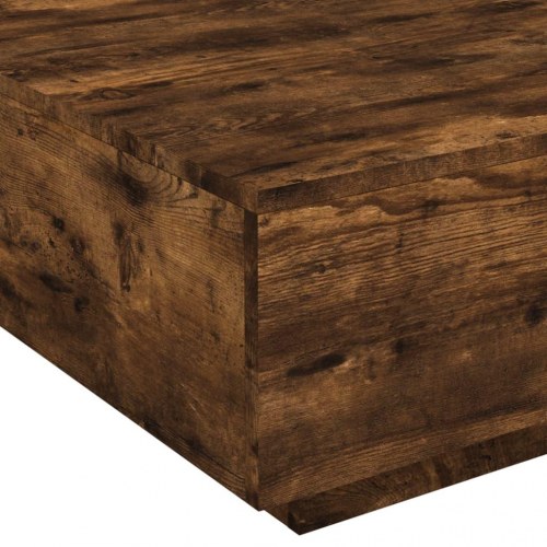 Sofabord 80×80×31 cm i konstrueret træ - røget egetræ