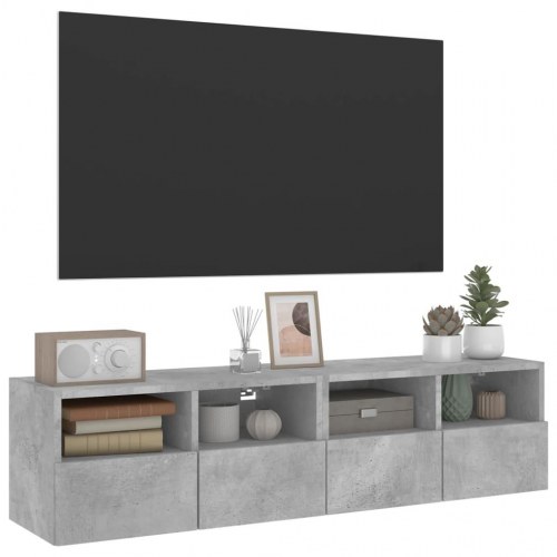Væghængte tv-borde 2 stk. 60x30x30 cm konstrueret træ betongrå