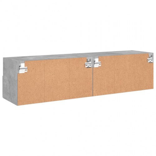 Væghængte tv-borde 2 stk. 60x30x30 cm konstrueret træ betongrå