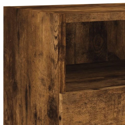 Væghængte tv-borde 2 stk. 80×30×30 cm - konstrueret træ, røget eg