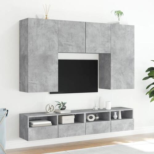 Væghængte tv-borde 2 stk. 100x30x30 cm konstrueret træ betongrå