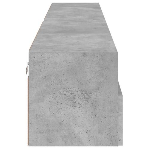 Væghængte tv-borde 2 stk. 100x30x30 cm konstrueret træ betongrå