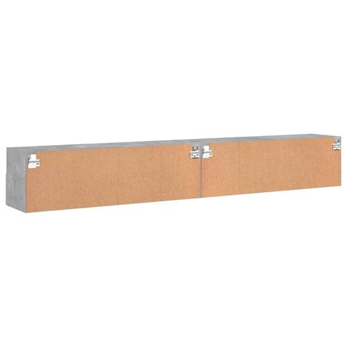 Væghængte tv-borde 2 stk. 100x30x30 cm konstrueret træ betongrå