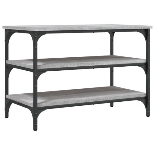 Skobænk med 3 hylder - konstrueret træ, grå sonoma-eg 70×38,5×49 cm