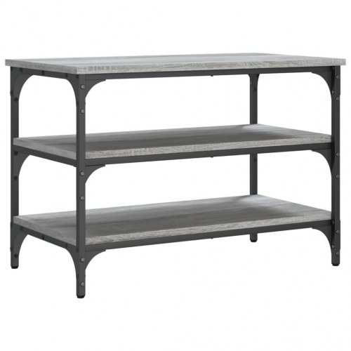 Skobænk med 3 hylder - konstrueret træ, grå sonoma-eg 70×38,5×49 cm