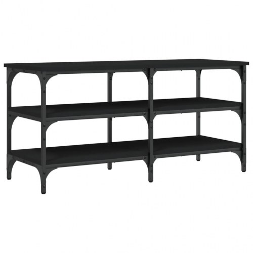 Skobænk med 3 hylder 100 × 38,5 × 49 cm - sort konstrueret træ
