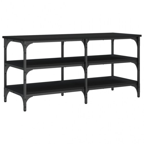 Skobænk med 3 hylder 100 × 38,5 × 49 cm - sort konstrueret træ