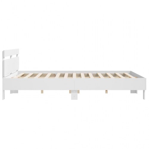 Sengeramme med sengegavl 160x200 cm - hvid