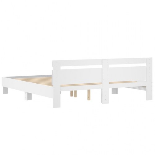 Sengeramme med sengegavl 160x200 cm - hvid