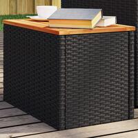 Haveborde 2 stk. 55x34x37 cm polyrattan og massivt træ sort