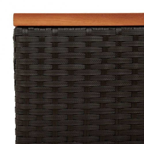 Haveborde 2 stk. 55x34x37 cm polyrattan og massivt træ sort